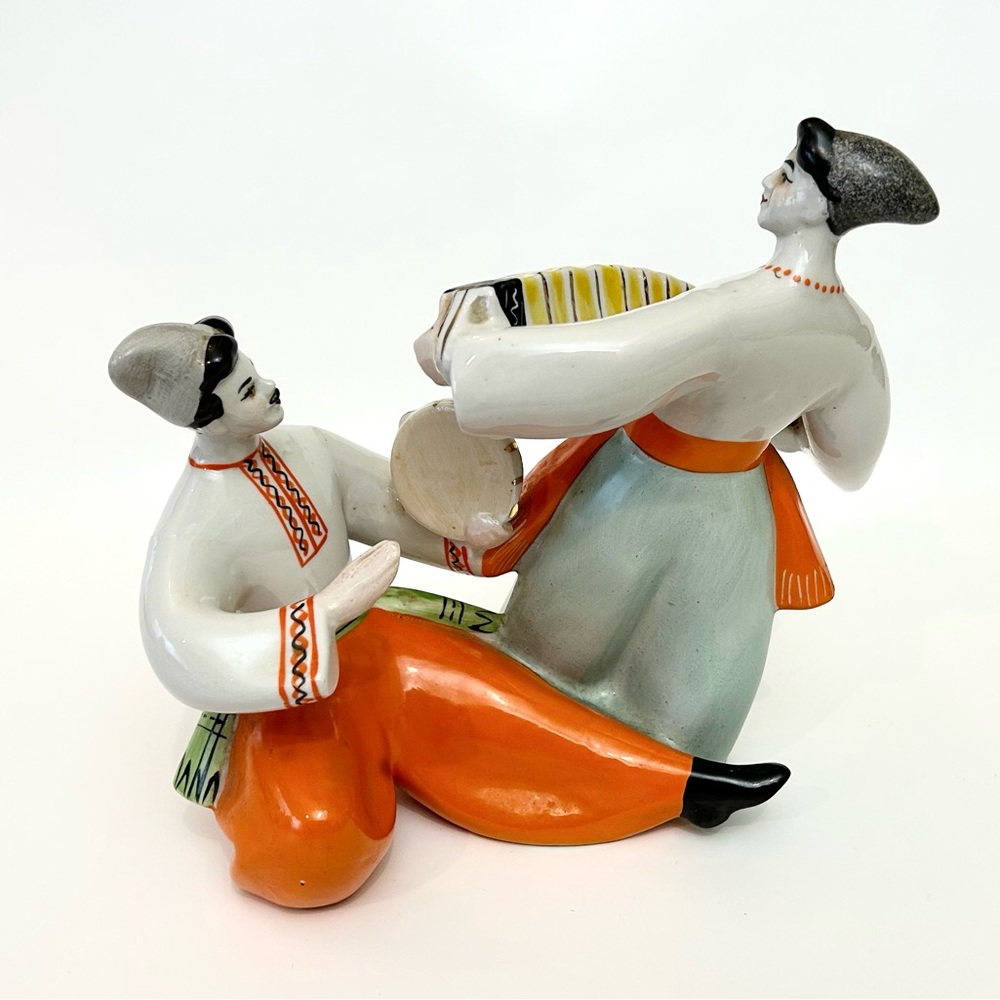 Ukrainian Dancing Pair Gopak Vintage USSR Russian Polonne ZHK Porcelain Figurine